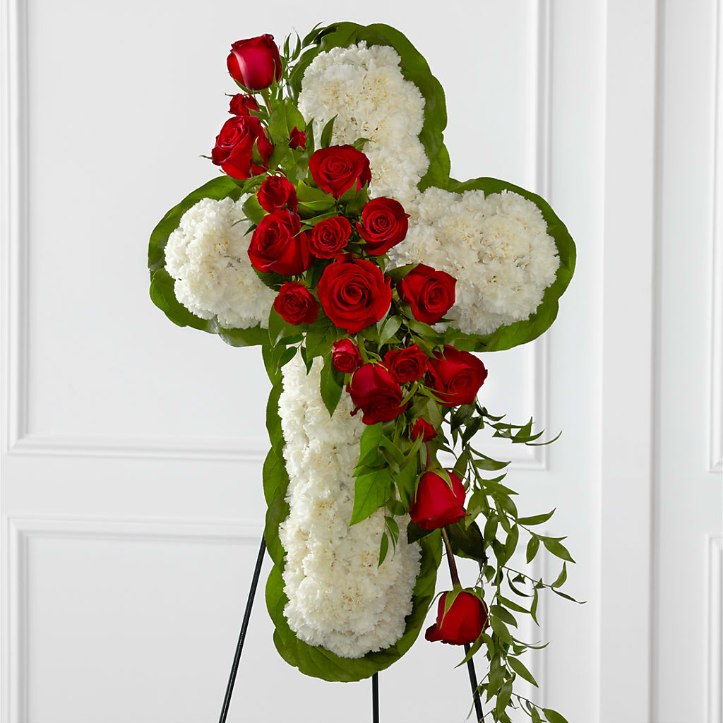 Floral Cross Easel – D & L FLORIST & GIFTS LLC, Houston MO