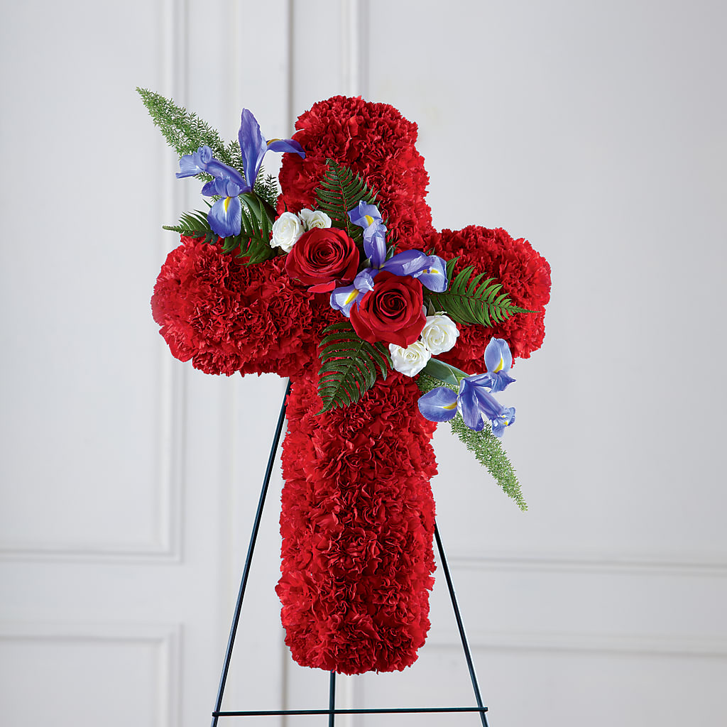Faithful Hero Floral Cross – D & L FLORIST & GIFTS LLC, Houston MO