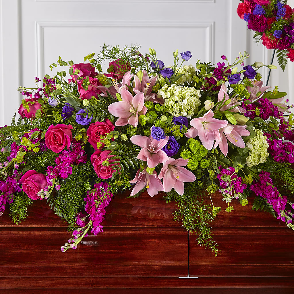 Radiant Tribute Casket Spray – D & L FLORIST & GIFTS LLC, Houston MO