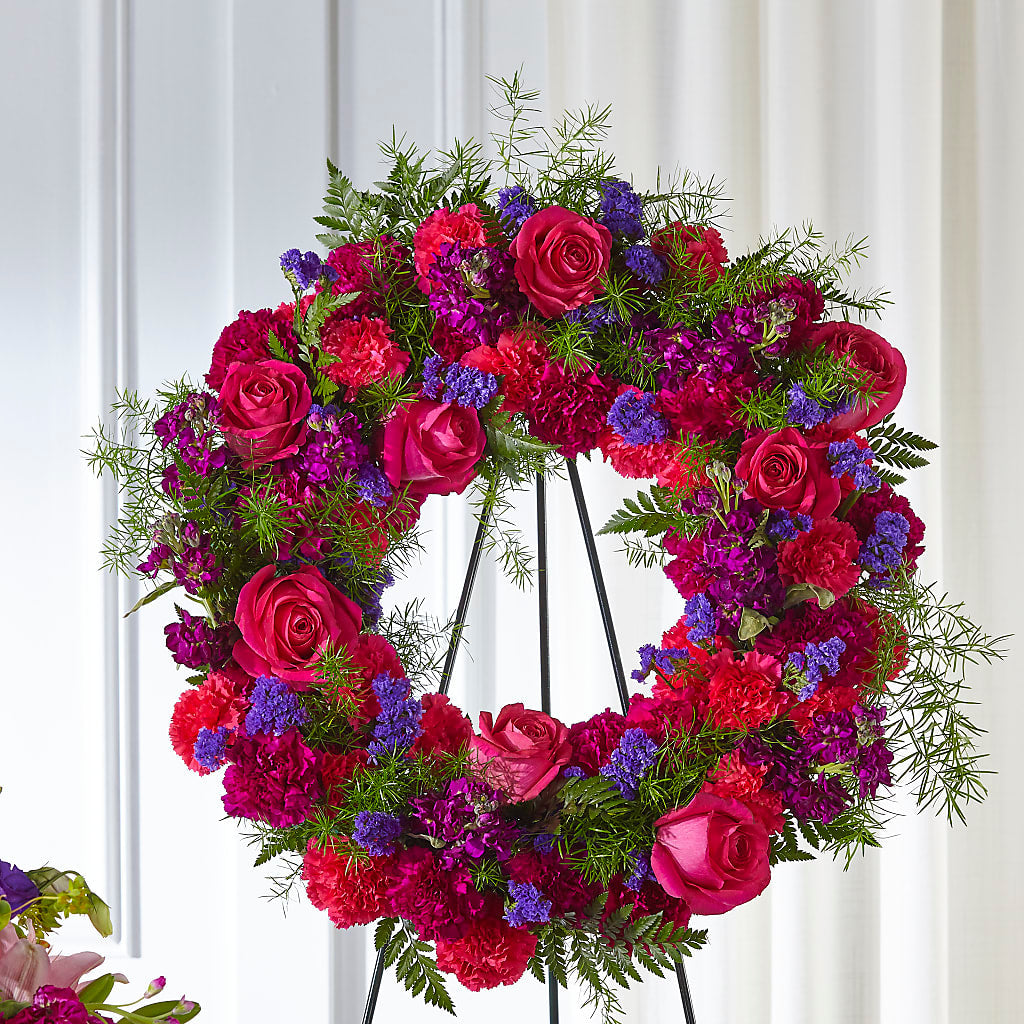 Calming Colors Wreath – D & L FLORIST & GIFTS LLC, Houston MO