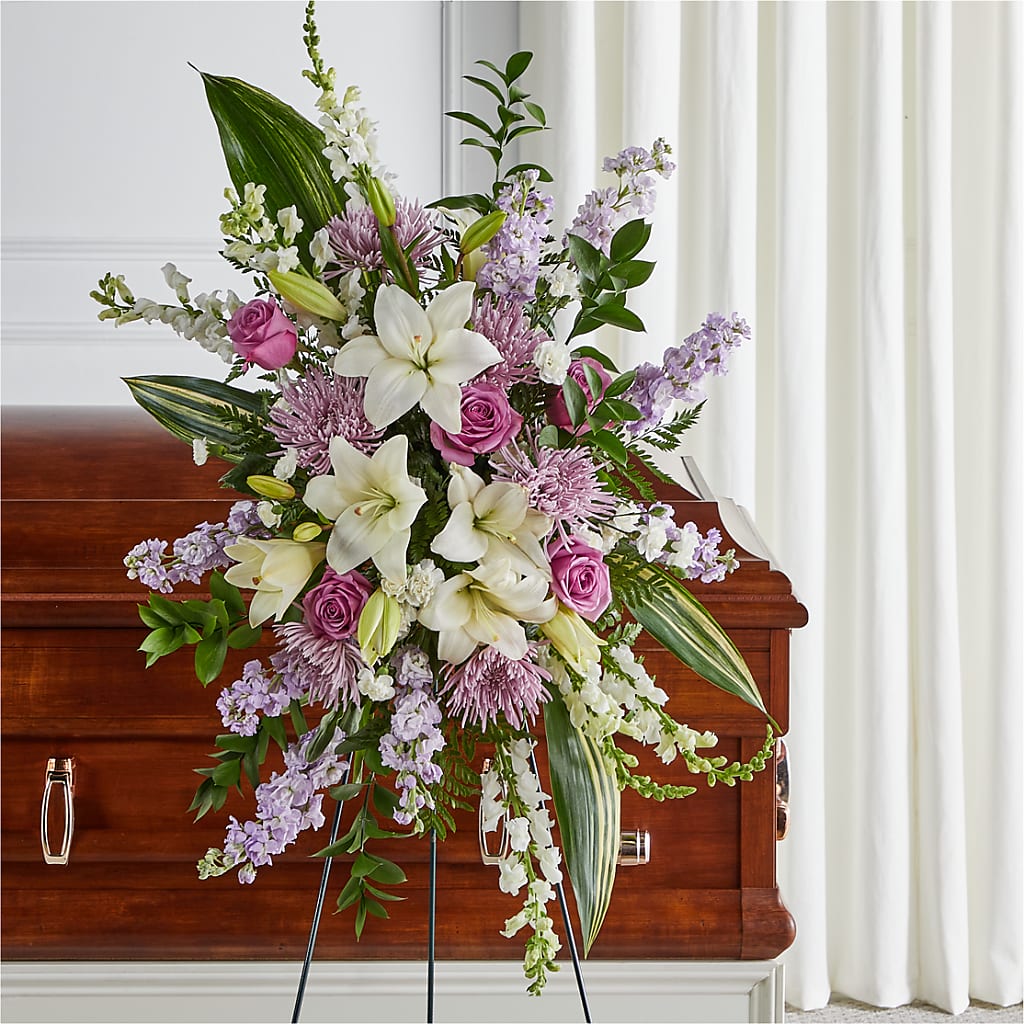 Grateful Hearts Standing Spray – D & L FLORIST & GIFTS LLC, Houston MO