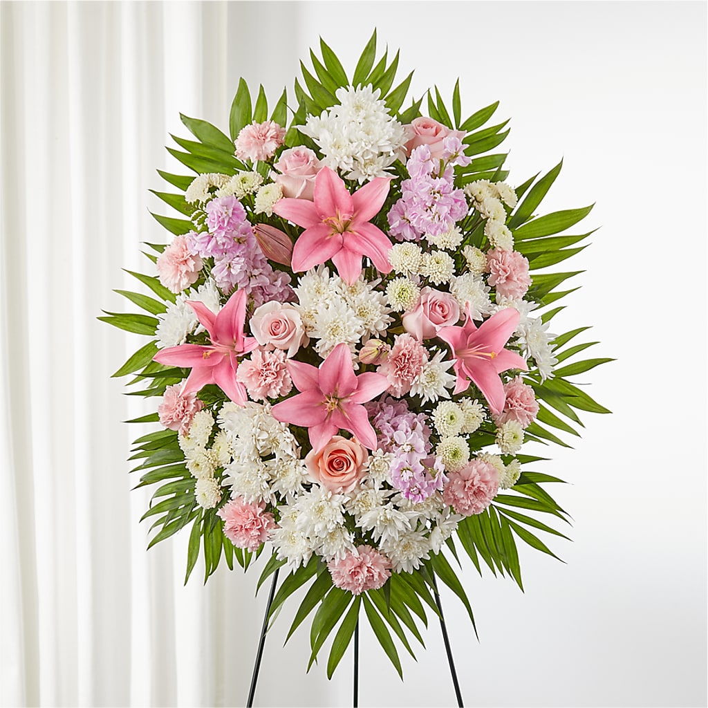 Offering Solace Standing Spray – D & L FLORIST & GIFTS LLC, Houston MO