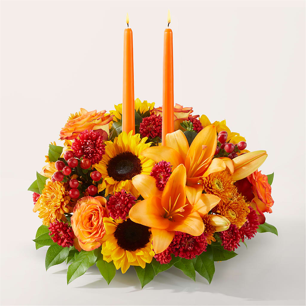 Grateful Centerpiece – D & L FLORIST & GIFTS LLC, Houston MO