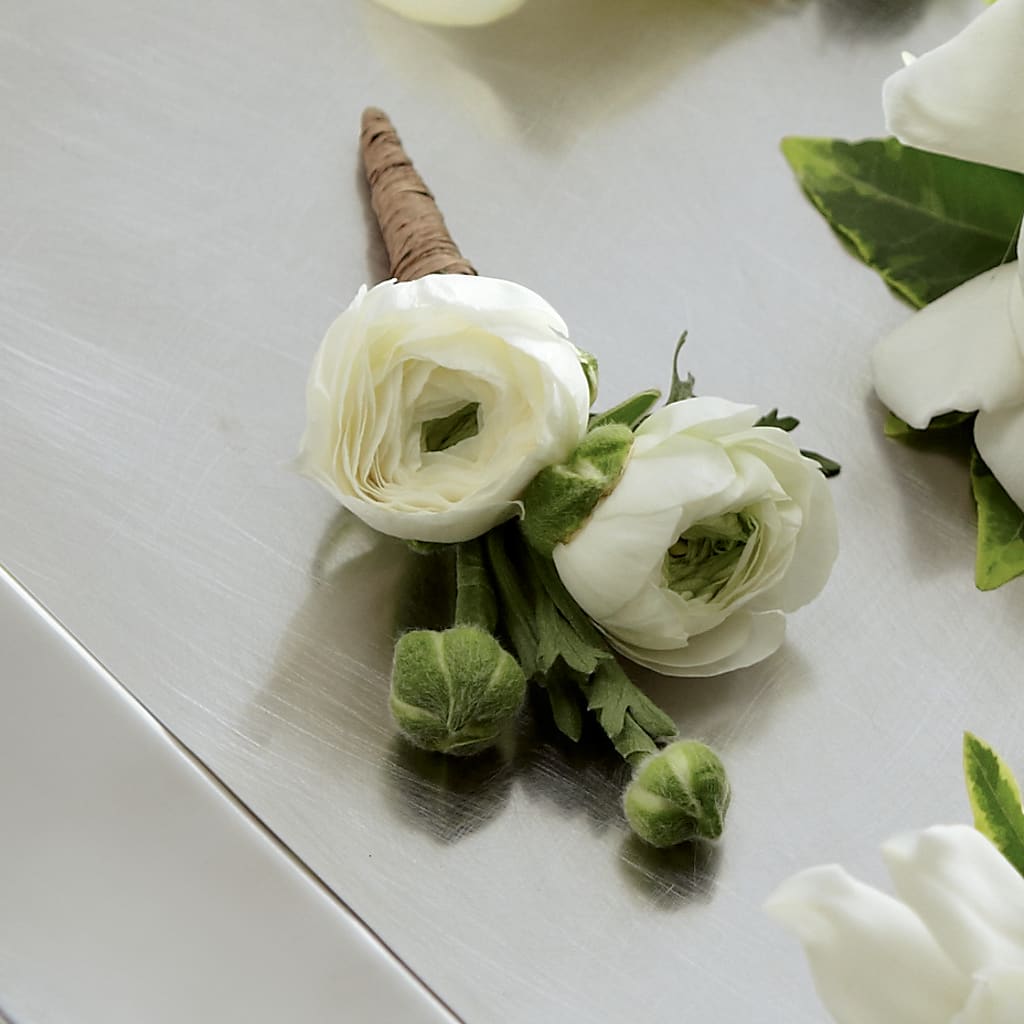 White Ranunculus Boutonniere – D & L FLORIST & GIFTS LLC, Houston MO