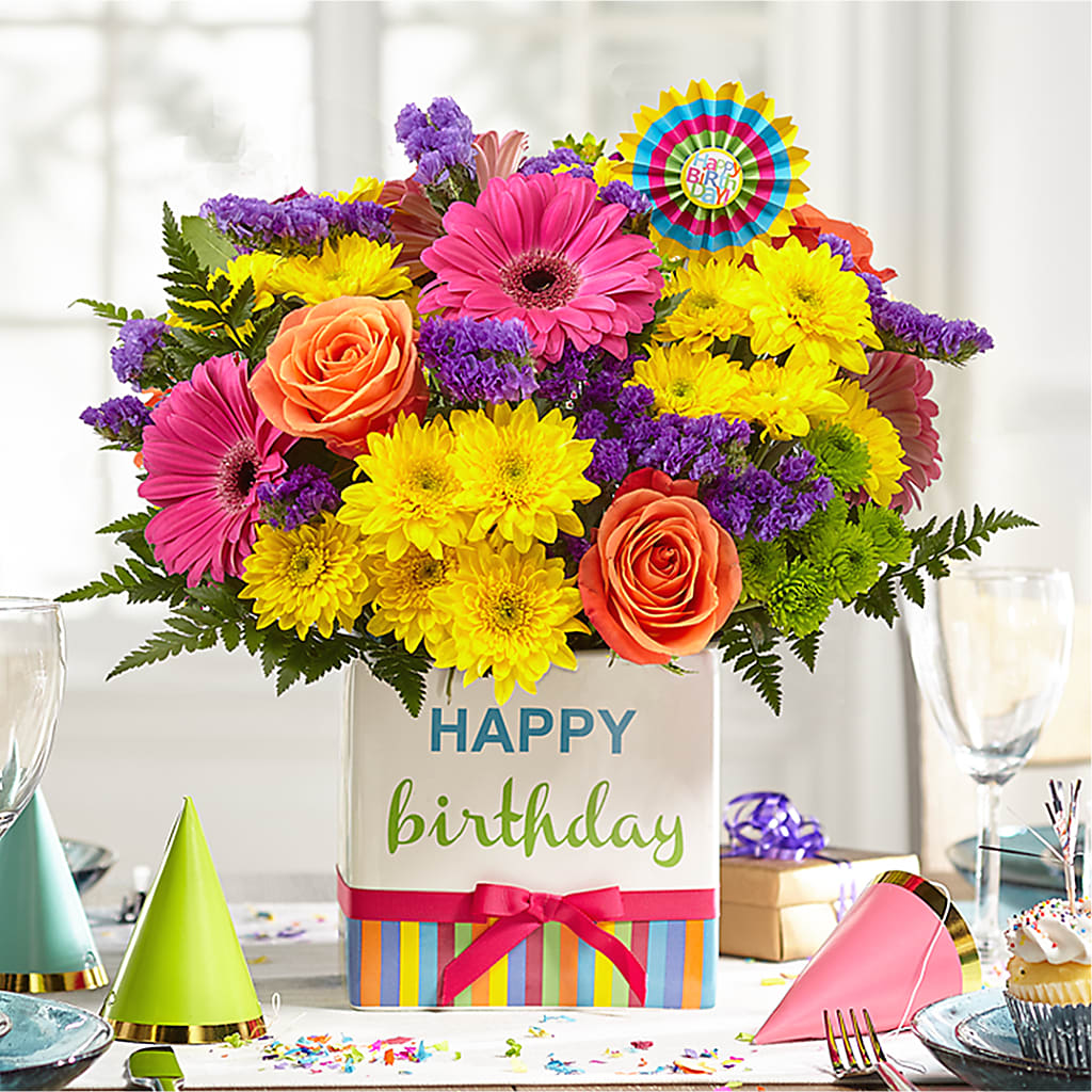 Birthday Brights Bouquet – D & L FLORIST & GIFTS LLC, Houston MO