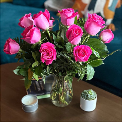 Long Stem Pink Rose Bouquet – D & L FLORIST & GIFTS LLC, Houston MO