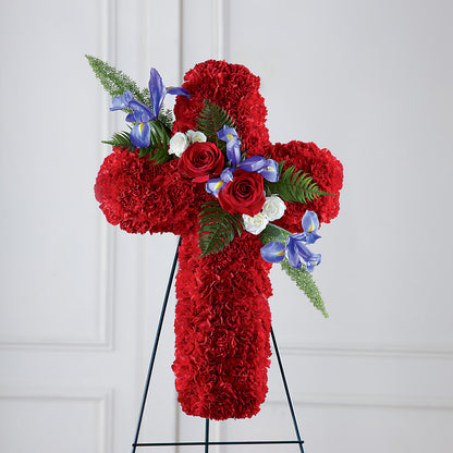 Faithful Hero Floral Cross – D & L FLORIST & GIFTS LLC, Houston MO