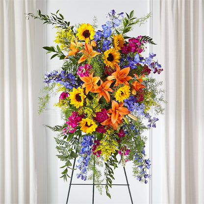 Sunlit Memories Standing Spray (Standard) – D & L FLORIST & GIFTS LLC, Houston MO